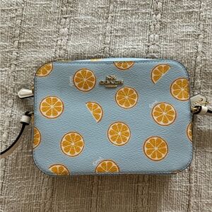 Orange Print Coach Crossbody Purse
